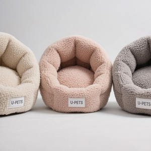 Precio de fábrica Sherpa Fleece Calming Donut Pet <span class=keywords><strong>Bed</strong></span> para gatos y perros de interior - Product Image 3