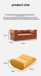 Minimalist Beige Fabric <b>Sofa</b> <b>Bed</b> with Metal Legs and Padded Arms for Living Room - Product Image 3