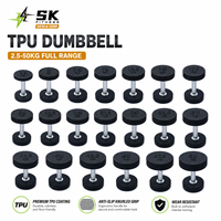Juego de mancuernas redondas de TPU SK, pesas libres comerciales para entrenamiento de fuerza, equipo para gimnasios, estudios de fitness y uso doméstico.