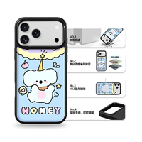 Coque de téléphone AG Feeling Black Edge avec motif en relief doré pour iPhone 17, 17 Pro Max, 16 Pro, 15, 15 Pro Max – Coque magnétique