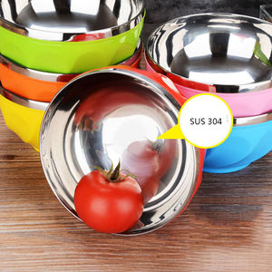 Nuevo juego de cuencos de Metal para niños de 6 uds coloridos antiescaldado 13cm 15cm 17cm cuenco de acero inoxidable para servir comida con tapas - Product Image 4