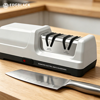 Aiguiseur de couteaux électrique compact EDGBLACK, 2 étapes, diamant, machine à aiguiser les couteaux de cuisine, conception de sécurité, certifié CE SJ2201M