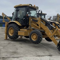 Backhoe Loader Caterpillar 420F Asli USA, Jam Operasi Rendah, 7.37 Ton, 4WD, Bekas CAT420F untuk Konstruksi Jalan