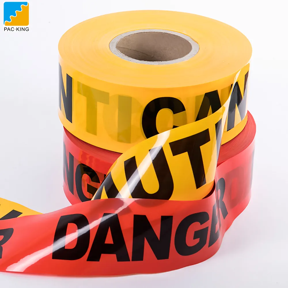 주문 노란 위험 인쇄된 신호 지하 분리가능한 바리케이드 관례주의 플라스틱 50mm x 100m pe 경고 테이프