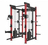 Machine Smith multifonctionnelle SQ7005 avec support de barre réglable, système de câbles et station d'entraînement pour la maison