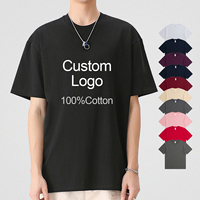 Kaos 100% Katun Streetwear Polos Berkualitas Tinggi Sablon Berat Custom Logo Tee Grosir Pesanan Massal Kaos Unisex