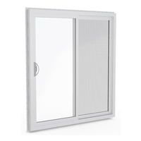 NUOXIN-Puerta corrediza de vinilo blanco estilo americano, puerta de PVC de vidrio de baja emisividad, puerta corredera upvc para patio, puertas y ventanas con pantalla