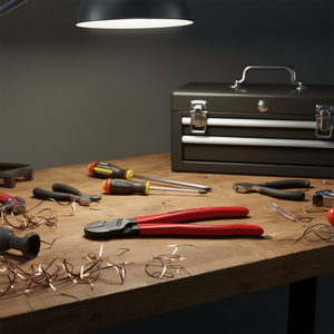 Coupe-câbles latéral KNIPEX 200 mm en Chrome-Vanadium, embout piano 2,5 mm, fabriqué en Allemagne - Product Image 2