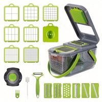 Amz Kitchen Handmatige Groentehakker Snijder Shredder Snijmachines Fruit- en Groentesnijder Roestvrijstalen Lemmet ABS Plastic