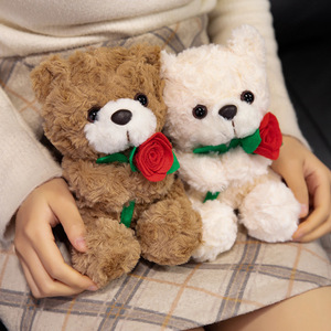 Orsacchiotto di Peluche con Fiore, Simpatico Cartone Animato, con Cappello di Natale, Regalo di San Valentino per Ragazze - Product Image 4