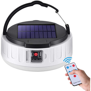 Lampe de camping solaire LED portable, étanche, pour l'extérieur, lampe de secours pour tente avec interface de charge USB - Product Image 2