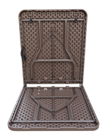Table de pique-nique pliante en plastique HDPE 183cm 6FT Table à manger de fête de camp Table en plastique à grain de bois de banquet pliable en demi