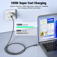 Câble de données USBC Type C tressé de haute qualité 2m PD100W 20V 5A charge rapide 480Mbps câble de transfert de données Type C