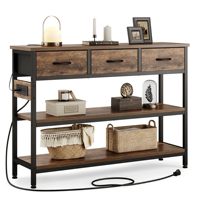Table console moderne en bois SENYU avec 3 tiroirs pour l'arrière du canapé, idéale pour le salon, l'entrée et le rangement dans le couloir