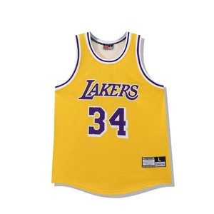 Camisetas Retro Americanas Personalizadas al por Mayor de los <span class=keywords><strong>Chicago</strong></span> <span class=keywords><strong>Bulls</strong></span> y los Los Angeles Lakers # <span class=keywords><strong>23</strong></span> Camiseta sin mangas de baloncesto de malla de poliéster transpirable unisex para adultos - Product Image 4