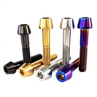 Vis à tête plate en titane M5 x 10, finition anodisée, clé Allen de 15 mm pour réglage arrière de vélo, pièces usinées CNC personnalisées colorées