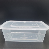 Boîte à lunch jetable transparente en plastique pour vente en gros, conteneur alimentaire à emporter avec couvercle