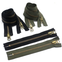 8 #   Fermeture éclair en laiton de 12 à 25 cm pour la réparation de vestes et de manteaux, fermeture éclair métallique à extrémités fermées, remplaçable, accessoires de couture DIY pour vêtements