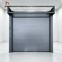 Porte de garage moderne à spirale à grande vitesse, isolée en mousse PU, en alliage d'aluminium de 100 mm, coupe-vent, automatique, à enroulement, pour villa