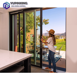 Français Coulissant Mur en Verre Télescopique Moderne <span class=keywords><strong>Extérieur</strong></span> <span class=keywords><strong>Extérieur</strong></span> Patio Arrière Alliage d'Aluminium Portes Coulissantes - Product Image 1