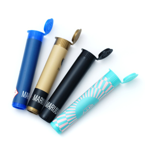 Cannacoast Tubes en plastique personnalisés résistants aux enfants Squeeze Pop Top Emballage cylindrique pour fleur herbe - Product Image 6