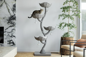 Arbre à chat de luxe en bois, grand format, avec motif floral, de type tour, moderne, <span class=keywords><strong>pour</strong></span> appartement - Product Image 5