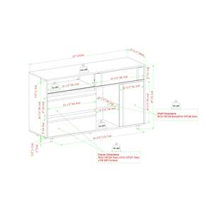 DB Contemporary Detailed-Door <b>Sideboard</b> with Open Storage 鈥?<b>Dark</b> Espresso / Solid Black - Product Image 5