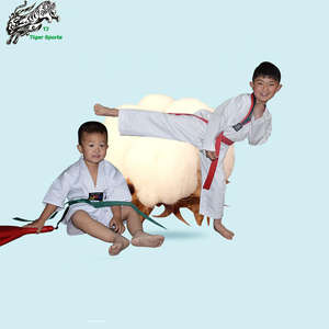 Dobok de Taekwondo Unisex para Niños, de Algodón y Poliéster, con Canalé, Ropa de Artes Marciales, Logotipo Bordado Personalizable, para Niños de Todas las Edades - Product Image 2