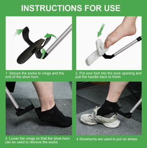 Kit d'aide au port <span class=keywords><strong>de</strong></span> chaussettes et <span class=keywords><strong>de</strong></span> <span class=keywords><strong>bas</strong></span> pour personnes âgées, avec outil coulissant, applicateur, extracteur et calapardeur, équipement durable - Product Image 4