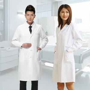 Blouse médicale blanche unisexe en polyester/coton tissé pour hôpital, clinique, dentiste, <span class=keywords><strong>chimiste</strong></span>, laboratoire - Product Image 3