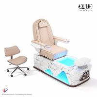 Fauteuil de pédicure professionnel électrique sans tuyauterie, sans plomberie, de luxe, avec lumière et massage