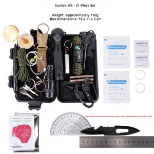 Dericsson 21-in-1 Survival Gear Kit Outdoor Survival Kit with Compass <b>Fire</b> Starter Axes Customer's Logo Accept - Product Image 2