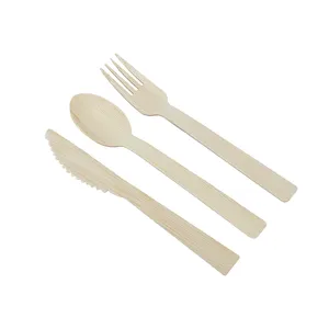 100% Compostable Disposable Spoons And Forks Sets Wholesale Bamboo Cutlery