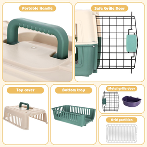 Cage de transport pour animaux de compagnie, chien, chat, en plastique, grande taille, approuvée par les compagnies aériennes, avec roulettes, livraison rapide, en vente - Product Image 3
