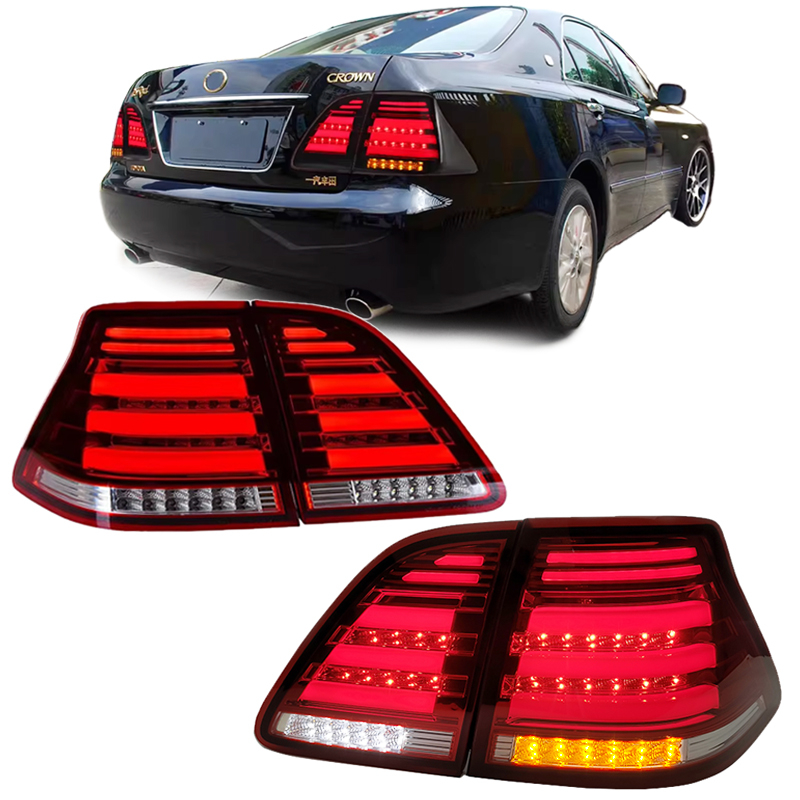 LED Tail Lights - Toyota Crown 2005-2009 Red Lens New Design