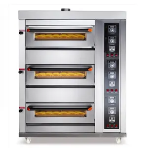 핫 세일 인기있는 신상품 가스 베이커리 오븐 피자 케이크 빵 굽는 기계 304 스테인레스 스틸 신제품 PLC가있는 상업용 베이커리 오븐