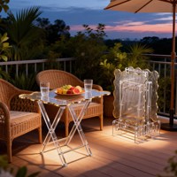 Table d'appoint en acrylique dorée arabe, pliable et portable, idéale pour la maison, le salon, le restaurant, les dîners en extérieur et les mariages – Vente directe usine