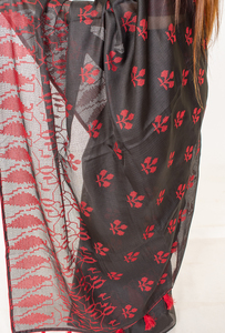 Sari Ligero de Chanderi con Estampado Digital para Mujer, con Elegantes Diseños Artísticos y un Aspecto Tradicional y Sofisticado - Product Image 5