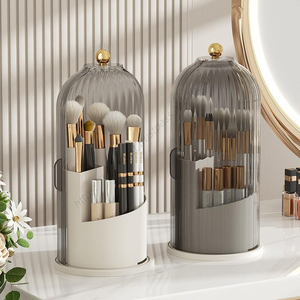 Organisateur de pinceaux de maquillage rotatif à 360 degrés, anti-poussière, pour coiffeuse et table de toilette - Vente en gros - Product Image 1