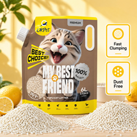 Litière pour chat au tofu 6L, biodégradable, forte agglomération, faible dispersion, contrôle des odeurs, sable naturel pour chat, vente en gros, marque privée