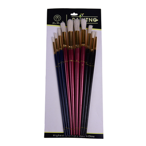 En gros Personnalisé Professionnel 10 pièces/ensemble Pinceaux Pinceau Manche En Bois Pour Aquarelle Et Peinture À <span class=keywords><strong>L</strong></span>'huile - Product Image 2