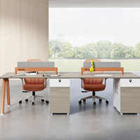 Modernes Büro-Schreibtisch-Set aus MFC-Holz für 2, 4, 6, 8 Personen für Mitarbeiter, Direktoren, Manager, Personal mit Modularer Trennwand