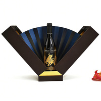 Boîte cadeau de luxe personnalisée en carton, double porte, pliable en forme d'éventail, pour vin et champagne