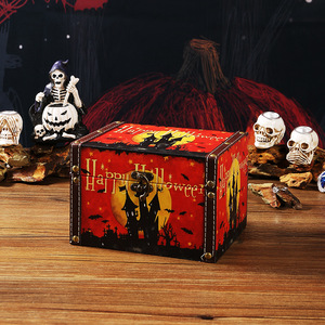 Cajas de Almacenamiento de Madera para Halloween con Tapa Abatible, Organizadores Decorativos para el Hogar y Escritorio, Caja de Regalo para Dulces 2208C - Product Image 4