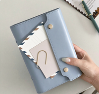 Mini A6 PU-Leder 6-Ring-Ordner Planer mit Druckknopfverschluss Taschennotizbuch mit Kartenfächern Individuelles Logo A7 Budget-Ordner Journal
