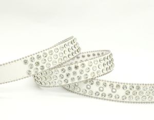 Ceinture de luxe en cuir PU BB Simon avec boucle magnétique intelligente, ornée de cristaux brillants et de strass, personnalisable 3,8 cm - Product Image 2