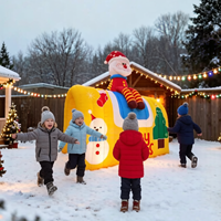Tente tunnel gonflable personnalisée Père Noël de Noël, 5,3 m de haut, étanche, avec souffleur, pour décoration de Noël
