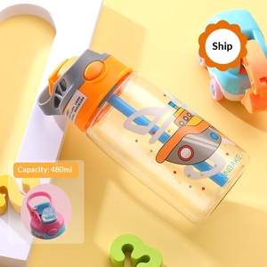 Gobelet d'eau en plastique personnalisé, motif dessin animé, avec paille, pour enfants, été, haute valeur esthétique, pour étudiants, vente en gros - Product Image 6
