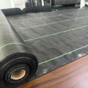 Toile anti-mauvaises herbes durable, tissée en PP haute résistance, noire, protection du <span class=keywords><strong>sol</strong></span> anti-UV, tissu de couverture pour jardin. - Product Image 2