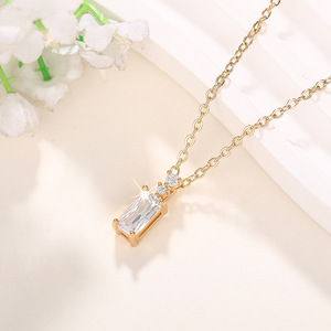Collar de Gargantilla con Piedras Geométricas Cuadradas para Mujer, Joyería Minimalista de Moda para Uso Diario - Product Image 5